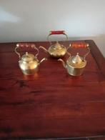 3 vintage messing thee potjes 13 cm hoog breed  10 en12 cm, Antiek en Kunst, Ophalen of Verzenden