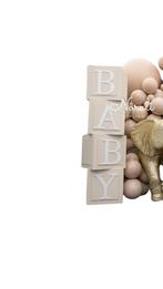 Baby blokken - gender reveal - styling - decoratiewand, Ophalen, Zo goed als nieuw