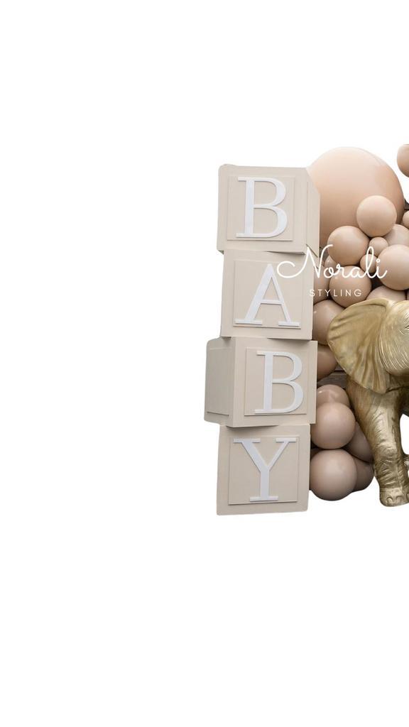 Baby blokken - gender reveal - styling - decoratiewand, Hobby en Vrije tijd, Feestartikelen | Verhuur, Zo goed als nieuw, Ophalen