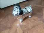 Spaarpot hond buldog met koptelefoon, Verzamelen, Spaarpotten, Ophalen of Verzenden, Gebruikt, Steen, Aardewerk of Keramiek, Dier