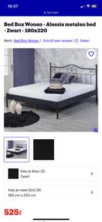 Zwart metalen bed frame 180x220, Huis en Inrichting, Slaapkamer | Bedden, 180 cm, Eenpersoons, Metaal, 220 cm