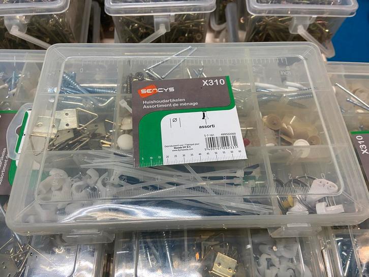 Assortimentsdoos met schroeven, spijkers, tiewraps en meer!, Doe-het-zelf en Verbouw, IJzerwaren en Bevestigingsmiddelen, Nieuw