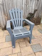 2 antracietgrijze lounge tuinstoelen, Ophalen, Gebruikt, Kunststof, Stapelbaar