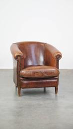 Stoere schapenleren clubfauteuil met een tijdloos design, Huis en Inrichting, Fauteuils, Ophalen, Gebruikt, ., Klassiek