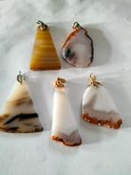 5 prachtige oude agaat edelstenen hangers, Verzenden, Overige materialen, Ketting