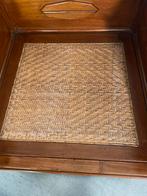 Art Deco Fauteuil Teakhout Riet, Huis en Inrichting, Ophalen, Gebruikt, Bruin, Eén