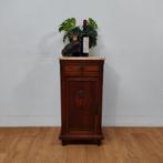 Vintage Antiek nachtkastje bijzetkastje met marmer blad 101, Valkenswaard, Gebruikt, Info@flashbackfurniture.nl, Flashback Furniture