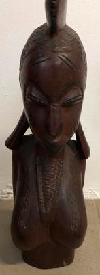 Massief houten borst beeld Afrikaanse vrouw, Antiek en Kunst, Kunst | Beelden en Houtsnijwerken, Ophalen