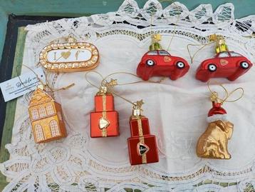 Vondels glazen kerstballen, cadeau, hond, postkantoor, valk beschikbaar voor biedingen