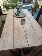 Bartafel met 6 krukken, Ophalen, Gebruikt, Rechthoekig, Hout