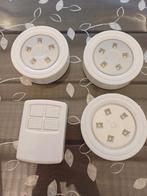 Spotjes op batterij met afstandsbediening, Huis en Inrichting, Lampen | Spots, Gebruikt, Ophalen of Verzenden