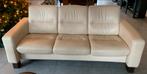 Stressless 3-zitsbank - Roomwit leder, verstelbaar, Ophalen, Gebruikt, Driepersoons, Leer