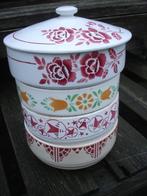 4 x oude Boch schalen / Wit, rood, Ophalen