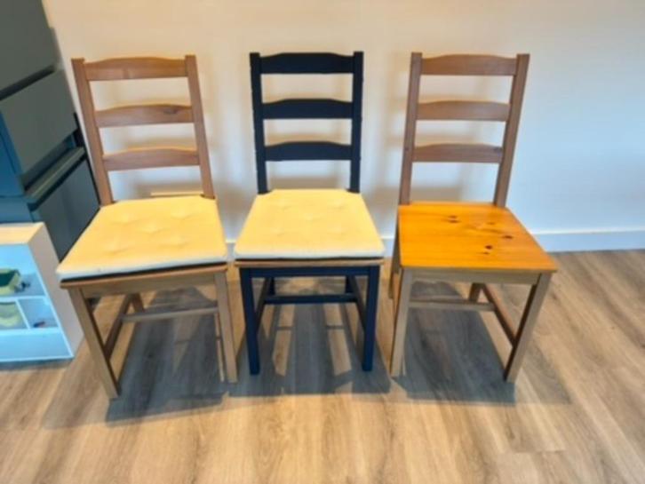 Houten eetkamerstoel 5 stuks, Huis en Inrichting, Stoelen, Gebruikt, Vijf, Zes of meer stoelen, Hout, Bruin, Ophalen