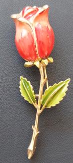 Aparte vintage BROCHE in de vorm van een rode ROOS, Sieraden, Tassen en Uiterlijk, Overige materialen, Ophalen of Verzenden, Zo goed als nieuw