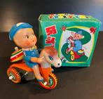 Blikken bellende driewieler met poppetje, Ophalen of Verzenden, Zo goed als nieuw