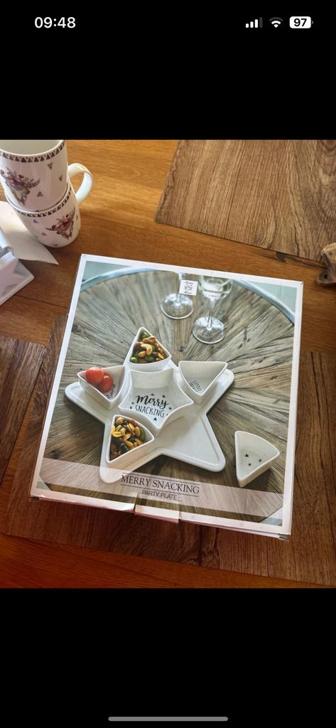 Riviera Maison Merry Snacking plate NEW, Huis en Inrichting, Keuken | Servies, Nieuw, Schaal of Schalen, Overige stijlen, Ophalen of Verzenden