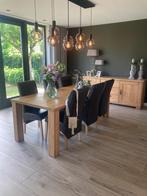 Eiken eettafel stoelen goossens, Huis en Inrichting, Gebruikt, Eikenhout, 200 cm of meer, Vijf personen of meer