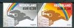 Ned. NVPH 2248-2249 150 jaar KNMI. 2004, Postzegels en Munten, Verzenden, Na 1940, Postfris
