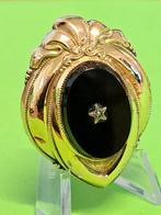 Biedermeier / broche goud op zilver, Sieraden, Tassen en Uiterlijk, Antieke sieraden, Ophalen of Verzenden, Goud, Broche, Met edelsteen