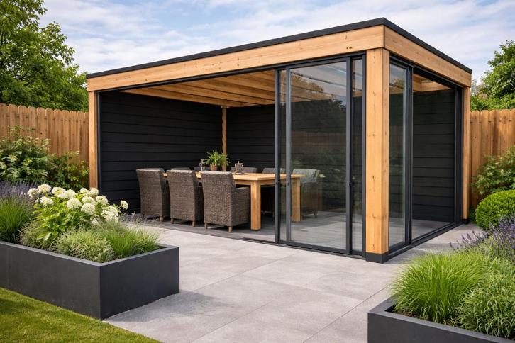 Douglas overkapping op maat | Zelfbouw & montage, Tuin en Terras, Overkappingen, Nieuw, Veranda, Ophalen of Verzenden