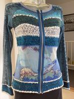 Artistiek petrol/ blauw Lulu H vestje mt L, Lulu H, Ophalen of Verzenden, Gedragen, Maat 42/44 (L)