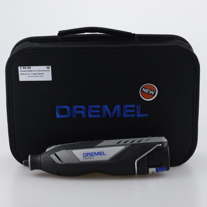 Dremel 8250 Incl 5 Accessoires 2Ah Accu + Lader Nieuw, Doe-het-zelf en Verbouw, Gereedschap | Zaagmachines, Nieuw