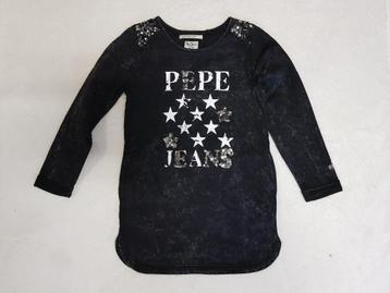 Prachtige vintage zwarte PEPE JEANS sweater mt 8/128.   beschikbaar voor biedingen