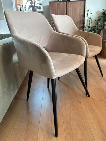 4 Jesper Eetkamerstoelen - Off White Velvet beschikbaar voor biedingen