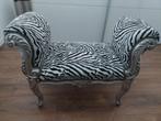 Bankje zebra print, Huis en Inrichting, Ophalen of Verzenden, Gebruikt, Hout