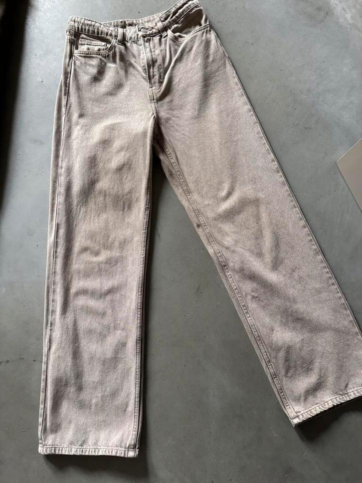Wide leg jeans beige - zand brown maat 38, Kleding | Dames, Spijkerbroeken en Jeans, Zo goed als nieuw, W30 - W32 (confectie 38/40)