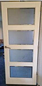 Stompe binnendeur met glas 201 x 83 cm, Ophalen, Gebruikt, 80 tot 100 cm, Binnendeur