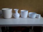 Witte plastic bloempotten, Ophalen, Gebruikt, Overige materialen
