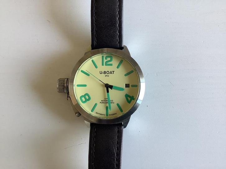 U-Boat Horloge U-925, Sieraden, Tassen en Uiterlijk, Horloges | Heren, Gebruikt, Polshorloge, Overige merken, Staal, Leer, Verzenden