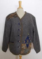 Apart 55% wollen bruin bewerkt Trachten/folklore jasje! L, Bruin, Verzenden, Maat 42/44 (L), Zo goed als nieuw