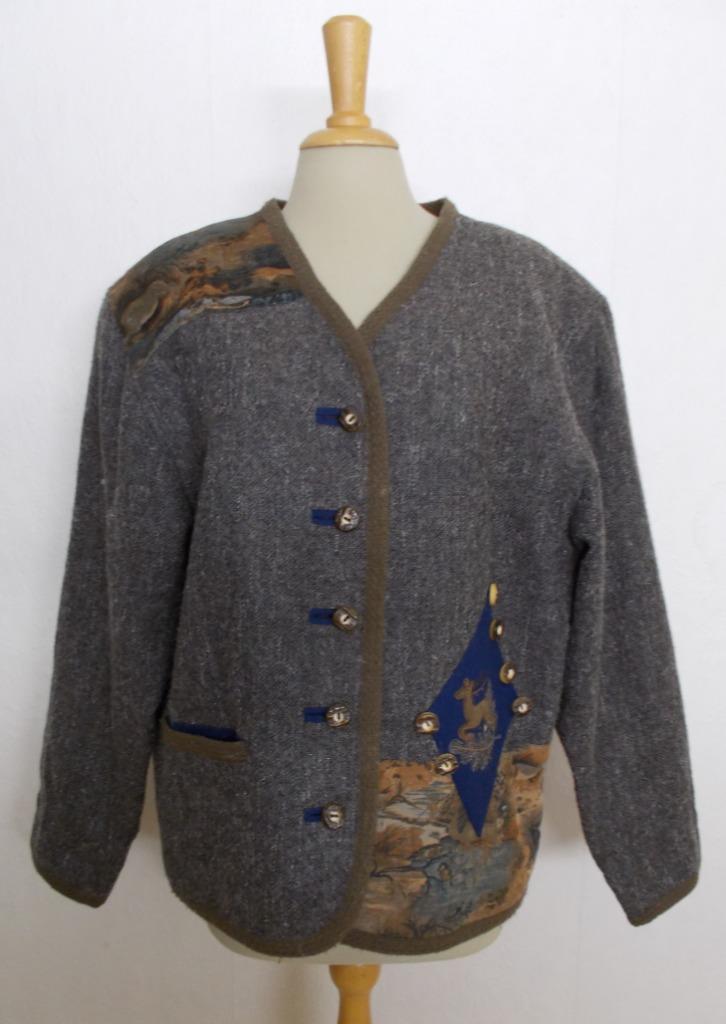 Apart 55% wollen bruin bewerkt Trachten/folklore jasje! L, Kleding | Dames, Jasjes, Kostuums en Pakken, Zo goed als nieuw, Jasje