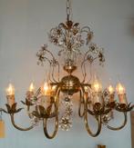 Xl Vintage kristallen grote bloemen kroonluchter hanglamp, Baak, Ophalen of Verzenden, Zo goed als nieuw, Baak