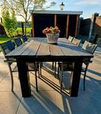 Steigerhoutentafel zwart, Ophalen, Zo goed als nieuw, Rechthoekig, Hout