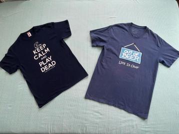2 T-shirts Maat L - Leuke Prints! beschikbaar voor biedingen