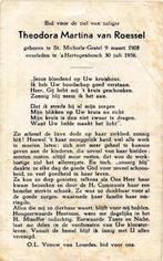 Roessel Theodora 1908 St Michielsgestel 1956 Den Bosch, Ophalen of Verzenden, Bidprentje