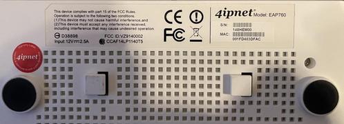 4IPNET EAP760 Dual-Band 2.4 & 5 GHz Access Point_X: oplader, Computers en Software, Accesspoints, Gebruikt, Ophalen