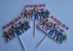 Set van 10 Roblox cupcake traktatie prikkers, Ophalen of Verzenden, Nieuw, Versiering, Verjaardag
