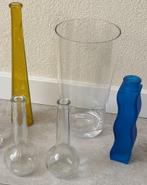 diverse retro vaas vaasjes vazen o.a. IKEA Skämt, ronde vaas, Minder dan 50 cm, Glas, Blauw, Ophalen of Verzenden