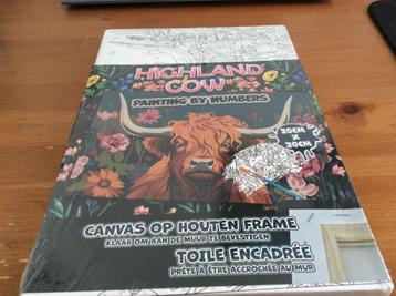 Highland Cow. Schilderen op nummer. 20 x 30 cm. Nieuw beschikbaar voor biedingen