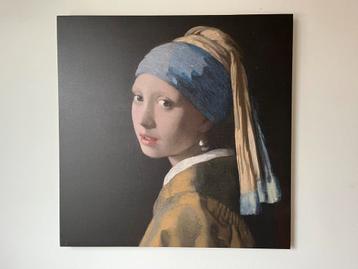 Canvas Meisje met de parel 80x80 cm beschikbaar voor biedingen