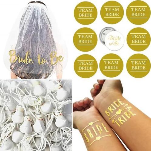 Bride to en Team Bride set 28-delig voor 17,95!, Kleding | Dames, Trouwkleding en Trouwaccessoires, Nieuw, Accessoires, Wit, Ophalen of Verzenden
