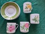 8 P.J. Redouté Kop en Schotels met Bloemen, Gebruikt, Ophalen of Verzenden, Overige stijlen, Kop(pen) en/of Schotel(s)