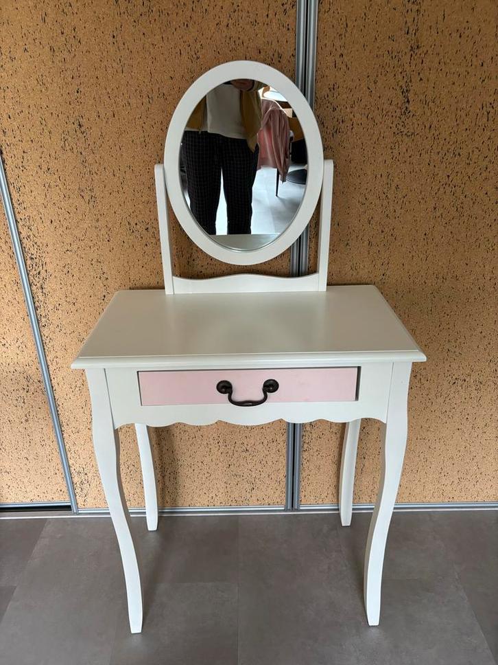 Leuke houten witte kaptafel voor kind/tiener, Huis en Inrichting, Tafels | Kaptafels, Gebruikt, 100 tot 150 cm, 50 tot 100 cm