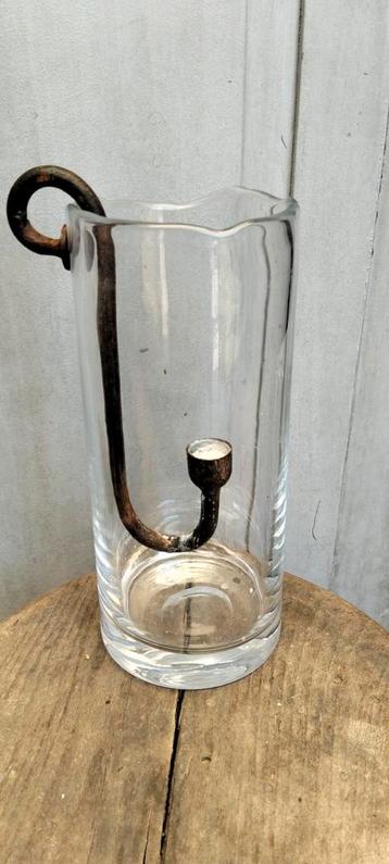 Brocant windlicht met s haak beschikbaar voor biedingen