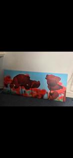 canvas doek met klaprozen, Antiek en Kunst, Kunst | Schilderijen | Abstract, Ophalen